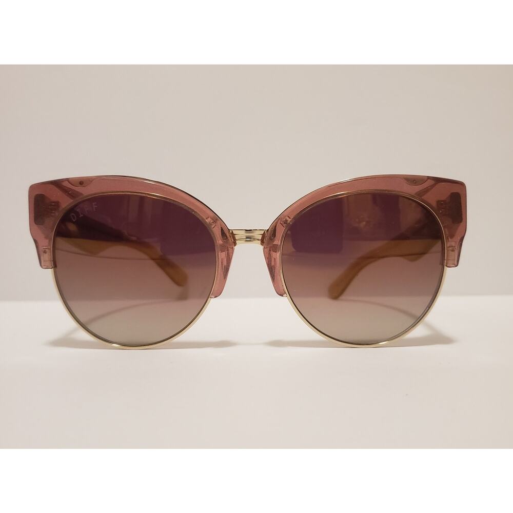 DIFF Eyewear Stella Polarized Sunglasses Womens Pink Gradient Round QG-TB3P #11S